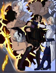 2girls black_hair cinder_fall hate_fuck hate_sex mechaniclit rwby violent_sex white_hair winter_schnee