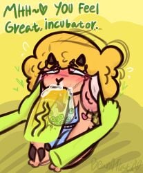 anthro atlyss bean0tastic beanie_(bean0tastic) big_penis blush blush_lines bodily_fluids bovid caprine clothing cum cum_in_mouth cum_inside cum_out_nose deep_throat degradation dress duo ear_piercing ear_pull egg egg_implantation eyelashes fellatio femboy fingers fluffy fluffy_ears fluffy_hair forced forced_oral futa_on_femboy futa_on_male game_over gameplay_mechanics genital_fluids genitals goo_creature heart_eyes heart_symbol hi_res hooved_fingers hooves horn kneeling male mammal oral oral_egg_implantation oral_penetration oviposition penetration penile penis piercing rape sex sheep size_difference slime slime_diva text x-ray x-ray_view