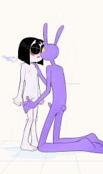 1boy 1boy1girl 1girls 4_fingers absurd_res black_hair blush dialogue duo erection female fingers flat_chest glitch_productions gooseworx hi_res humanoid in_shower jax_(tadc) jax_(the_amazing_digital_circus) lagomorph larger_male leporid looking_at_another male male/female mammal nude nude_female nude_male petite pomni_(tadc) pomni_(the_amazing_digital_circus) rabbit_ears requesting rosy_cheeks scut_tail short_female short_tail shower size_difference somnambulaart tail the_amazing_digital_circus touching_shoulder touching_thigh water