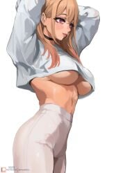 1girls ass big_breasts breasts breasts_out busty busty_female female female_only huge_breasts kitagawa_marin my_dress_up_darling pinup shinjinou sono_bisque_doll_wa_koi_wo_suru thick_legs thick_thighs tits tits_out underboob wide_hips wide_thighs