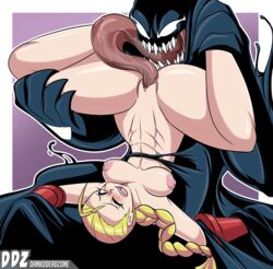1boy 1girls abs alien areolae arm_grab black_skin blonde_hair bound_wrists braid breasts cammy_white capcom crossover cunnilingus dankodeadzone defeated duo female hair held_down helpless human interspecies larger_male leg_grab long_tongue male marvel marvel_comics marvel_vs._capcom muscular muscular_female nipples nude parasite pussy rape restrained reverse_forced_oral size_difference slave smaller_female spider-man_(series) straight street_fighter symbiote tentacle tentacle_rape tentacle_tongue text thick_thighs tongue tongue_out top_down_bottom_up upside-down venom venom_(marvel) watermark wide_hips
