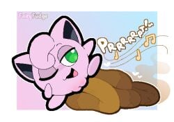 artist_name border digital_media_(artwork) excessive_feces fairyfudge feces feces_pile generation_1_pokemon genitals gradient_background green_eyes heart_symbol hyper hyper_feces jigglypuff looking_pleasured musical_note musical_symbol nintendo one_eye_closed open_mouth open_smile plump_labia pokemon pokemon_(species) raised_leg scat scatplay shiny_pokemon simple_background smile solo sound_effects stink_fumes symbol text vowelless vowelless_sound_effect vulva white_border