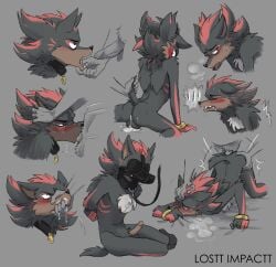 anal anal_sex anthro blindfold blush bodily_fluids collar cum cum_dripping_from_mouth cum_from_ass cum_in_ass cum_in_mouth cum_inside deep_throat doggy_style duo eulipotyphlan from_behind_position gay gay_male genital_fluids genitals hands_behind_back hedgehog hi_res holding_head holding_mouth_shut holding_muzzle humanoid_genitalia humanoid_penis leash leashed_collar looking_back losttimpactt male male/male male_penetrated male_penetrating male_penetrating_male mammal mask mask_only muzzle_(object) muzzled nude oral oral_penetration penetration penile penile_penetration penis penis_in_ass pinned_to_bed sega sex shadow_the_hedgehog solo_focus sonic_(series) sonic_the_hedgehog_(series) submissive submissive_male swallowing yaoi