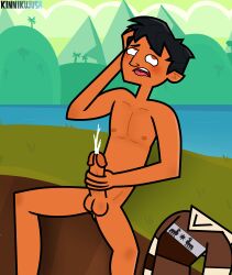 1boy black_eyebrows black_hair blushing brown_eyes bruno_(disventure_camp) cum disventure_camp disventure_camp:_fans_vs_favorites enjoying exhibitionism gay jerking jerkingoff kinnikujusa latino male_only masturbation mountain naked outside peruvian peruvian_male pleasure_face short_hair simple_background skinny skinny_male tagme yaoi