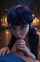 ai_generated animated blowjob cum cum_in_mouth cum_on_face facial ladybug_(character) marinette_dupain-cheng miraculous_ladybug no_sound tagme video