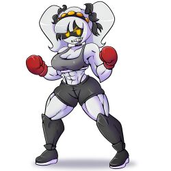 abs big_breasts female female_only inacmaster j_(murder_drones) murder_drones muscular_female sports_bra