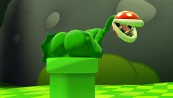 1girls 3d 3d_(artwork) big_ass big_butt female female_only green_pipe huge_ass kennyb0mber_(artist) mario_(series) nintendo pipe piranha_plant plant_girl plant_humanoid sfm solo source_filmmaker