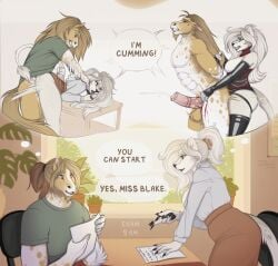 2026 anthro anthro_on_anthro anthro_penetrated anthro_penetrating anthro_penetrating_anthro areola ass balls biped blood bodily_fluids bottomwear breasts claws clothed clothed_anthro clothed_female clothed_male clothing cum dialogue digital_drawing_(artwork) digital_media_(artwork) duo english_text equid equine felid female female_penetrated female_penetrating female_penetrating_male fingers fully_clothed fully_clothed_anthro fully_clothed_female genital_fluids genitals hair hi_res horse inside lion male male/female male_penetrated male_penetrating male_penetrating_female mammal nipples nude nude_anthro nude_male pantherine penetration penis rimann sex sex_toy sitting standing strapon strapon_in_ass strapon_sex student teacher teacher_and_student teeth text topwear toying_partner