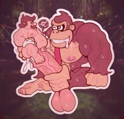 2boys anal anal_sex anthro ape balls bara bara_tiddies bara_tits barazoku belly big_balls big_belly big_biceps big_nipples big_pecs big_penis bigger_male bodily_fluids brown_body brown_fur brown_hair clothed clothing cum cum_in_ass cum_inside donkey_kong donkey_kong_(series) drooling duo facial_hair feet foot_grab fur genital_fluids genitals gorilla hair haplorhine hi_res huge_balls huge_cock human hyper hyper_genitalia hyper_penis impregnation kong larger_male male male/male mammal mario mario_(series) micropenis moustache muscular muscular_anthro muscular_arms muscular_human muscular_legs muscular_male necktie nintendo nipples overweight overweight_human overweight_male ovum partially_clothed pecs penetration penis penis_size_difference pregnant pregnant_human pregnant_male primate red_necktie saliva size_difference small_penis smaller_male smile smiling_at_another sweat sweatdrop tan_body tan_skin vaniwall vein veiny_penis