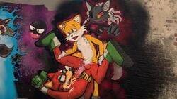 bound cum custom_character_(sonic_forces) furry furry_only gadget_the_wolf gay infinite_(sonic) legs_held_open legs_up miles_tails_prower no_humans phantom_ruby siriusandpyri sonic_(series) sonic_forces wolf yaoi