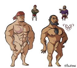 balls bara beard boner bowlspiked erection facial_hair gonzo_(wind_waker) male male_only muscles muscular nintendo nude penis senza_(wind_waker) the_legend_of_zelda the_wind_waker wind_waker