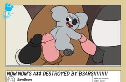 2019 anthro ass balls brown_fur bunnybara cartoon_network english_text erection fur giant_panda grizzly_(wbb) group hi_res humanoid_penis ice_bear koala male mammal marsupial nom_nom_(wbb) overweight overweight_male panda_(wbb) penis polar_bear sex text ursid ursine vombatiform we_bare_bears white_fur yaoi