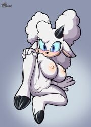 1girls 2d anthro anthro_only anthrofied areolae blue_eyes blush breasts completely_nude female female_only fours_(artist) fur furry furry_only idw_comics idw_publishing lanolin_the_sheep large_breasts mobian mobian_(species) mobian_sheep nipples nude quad_tails sega solo sonic_(series) sonic_the_hedgehog_(comics) sonic_the_hedgehog_(idw) sonic_the_hedgehog_(series) white_fur wool_(fur)