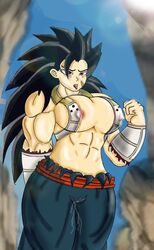 1girls abs breasts cumber dragon_ball dragon_ball_heroes female rule_63 saiyan solo