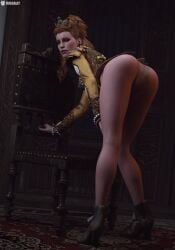 3d anna_henrietta ass blonde_hair clothing crown female high_heel_boots high_heels light-skinned_female looking_at_viewer missally panties presenting_ass solo the_witcher_(series) the_witcher_3:_wild_hunt