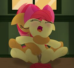 2girls anus apple_bloom_(mlp) babs_seed_(mlp) blush closed_eyes cousins cub cum dtcx97 female female_only freckles friendship_is_magic furry furry_only incest looking_pleasured masturbation my_little_pony open_mouth orange_fur pony pussy pussy_ejaculation pussy_juice red_hair red_tail ribbon spread_legs tail tongue_out vagina vaginal_masturbation yellow_fur young yuri