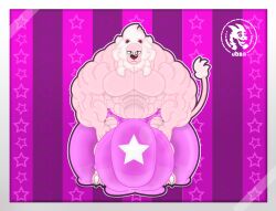 anthro areola balls biceps big_balls big_penis biped bulge cartoon_network clothing feet felid fingers genitals hi_res huge_balls hyper hyper_genitalia jdbo-arts lion lion_(steven_universe) male male/male mammal muscular pantherine penis solo steven_universe underwear