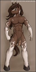 2011 abs anthro apollo_(jay_naylor) balls brown_eyes brown_hair conditional_dnp equine hair hooves horse jay_naylor lumpkinville_(jay_naylor) male male_only mammal nipples nude penis solo standing url