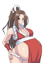 belly big_breasts blush hyper_belly kof mai_shiranui muscular pregnant yuhancyan