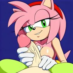 1futa 1girls amy_rose anthro anthro_on_anthro both_hands_on_penis breasts faceless faceless_character faceless_futanari futa_on_female futa_pov futa_with_female futanari green_body hand_on_crotch hand_on_penis handjob huge_cock looking_at_viewer nipples nude nude_female nude_futanari pink_body pov pov_crotch sega sonic_(series) sonic_the_hedgehog_(series) stroking_penis surge_the_tenrec veiny_penis