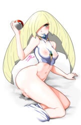 1girls abs aether_foundation ass bare_shoulders belly big_ass blonde_hair blue_hair blush bottomless breasts clothes erect_nipples eyelashes female female_only green_eyes hair_over_one_eye heart heart-shaped_pupils holding human impossible_clothes jazzjack long_hair looking_at_viewer lusamine_(pokemon) milf mother navel nintendo poke_ball pokemon pokemon_sm pussy_juice see-through shirt skin_tight smell smile solo steam tank_top teeth text thick_thighs watermark wet white_background wide_hips