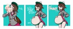 1girls alcremie boobs burping digestion digital_media_(artwork) gloria_(pokemon) hi_res lolotron6 open_clothes pokemon pokemon_(species) pokemon_swsh teasing tummy vore vore_belly