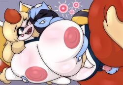 4_arms 4_eyes anthro beedrill big_breasts big_ears bodily_fluids breasts cum cum_in_pussy cum_inside duo female generation_1_pokemon generation_4_pokemon generation_8_pokemon genital_fluids gigantic_breasts hi_res huge_breasts hybrid hybrid_pokemon impregnation lopunny male male/female multi_arm multi_eye multi_limb nintendo nipples penetration penile penile_penetration penis_in_pussy pokemon pokemon_(species) riolu scorbunny sex size_difference smaller_male smile tubfy vaginal_penetration