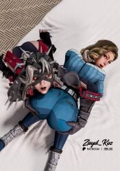 2girls 3d 3d_(artwork) 3d_model 3d_render ass ass_bigger_than_head ass_focus ass_grab bed bed_sheet bedroom bedsheets black_eyes black_lipstick blonde_hair doggy_style fantastic_four fantastic_four:_first_steps fat_ass invisible_woman invisible_woman_(first_steps) invisible_woman_(marvel_rivals) lipstick looking_at_viewer malice_(marvel) malice_(marvel_rivals) marvel marvel_comics marvel_rivals netease_games red_eyes short_hair sue_richards sue_storm thick thick_ass thick_thighs thighhighs thighs white_hair zayd_koz