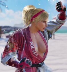 1girls big_breasts blonde_hair breasts cleavage female female_only gi karate_gi lidia_sobieska mod tekken tekken_8