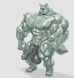 2023 4_toes anthro balls big_balls big_muscles big_pecs big_penis black_balls black_penis canid canine canis erection fangs feet fur genitals green_body green_fur huge_balls huge_cock huge_muscles huge_pecs humanoid_genitalia humanoid_penis hyper hyper_balls hyper_genitalia hyper_muscles hyper_penis male mammal muscular nipples nude pecs penis plantigrade solo stagor55 standing teeth toes vein veiny_muscles veiny_penis wolf