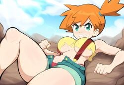 1girls ai_generated alternate_breast_size defeated defeated_heroine female female_only human imminent_sex kasumi_(pokemon) large_breasts looking_at_viewer mullon novelai orange_hair pokemon pokemon_(anime) pov solo torn_clothes