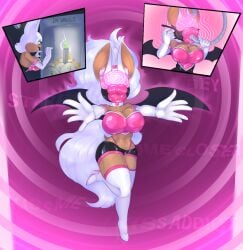 anthro bat big_hair bimbofication clothing collar comic dominant dominant_female female first_person_view footwear hair hi_res high_heels hyper hyper_lips lips looking_at_viewer mammal mind_control rouge_the_bat sauce-guy sega shoes solo sonic_the_hedgehog_(series) submissive submissive_female submissive_pov thick_lips