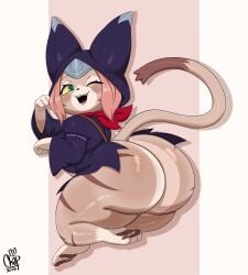 2026 artist_name artist_signature ass big_breasts big_butt breasts butt_focus cat_ears cat_tail feline felyne furry furry_female gigantic_breasts gigantic_butt hi_res huge_breasts looking_at_viewer monster_hunter palico rollerlane short shortstack simple_background sitting smug thick_ass thick_thighs thighs tsukino_(monster_hunter_stories)