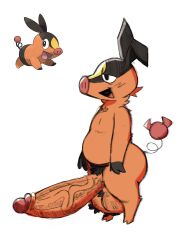 anthro balls belly big_balls big_penis bismuth_(artist) black_pubes curled_tail digital_media_(artwork) generation_5_pokemon genitals hi_res hotlink_(nylonheretic) huge_balls huge_cock humanoid_genitalia humanoid_penis hyper hyper_balls hyper_genitalia hyper_penis male mammal nintendo nude orange_balls orange_body orange_penis penis pokemon pokemon_(species) pubes red_penis_tip simple_background smile solo tail tepig third-party_edit tongue