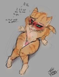 absurd_res anthro blush bodily_fluids cum dialogue digital_media_(artwork) domestic_cat dreamworks dreamworks_animation english_text erection felid feline felis fur genital_fluids genitals green_eyes hi_res humiliation looking_at_viewer looking_up male mammal nude open_mouth orange_body orange_fur penis puss puss_in_boots:_the_last_wish puss_in_boots_(dreamworks) puss_in_boots_(film) puss_in_boots_(franchise) puss_in_boots_the_last_wish shrek_(series) simple_background sitting sitting_on_ground solo solo_focus tabby_cat tail tears text thewolvenmisfit thick_thighs universal_pictures universal_studios