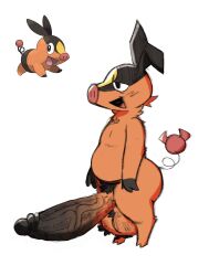 anthro balls belly big_balls big_penis bismuth_(artist) black_penis_tip black_pubes curled_tail digital_media_(artwork) generation_5_pokemon genitals hi_res hotlink_(nylonheretic) huge_balls huge_cock humanoid_genitalia humanoid_penis hyper hyper_balls hyper_genitalia hyper_penis male mammal nintendo nude orange_balls orange_body orange_penis penis pokemon pokemon_(species) pubes simple_background smile solo tail tepig third-party_edit tongue
