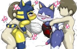 1female 1females 1girl 1girls 1woman 3boys 3boys1girl anal anal_sex animal_crossing ankha ankha_(animal_crossing) anthro anthro_penetrated ass balls big_ass biped blue_body blush brown_hair domestic_cat duo enigi09 felid feline felis female female_penetrated from_behind_position from_front_position fur furry gay hair heart heart_symbol human human_on_anthro human_penetrating human_penetrating_anthro interspecies male male/female male/male male_penetrated male_penetrating male_penetrating_female male_penetrating_male mammal meme multicolored_body nintendo open_mouth open_smile penetration penile penile_penetration penis pussy rover_(animal_crossing) sex side_view simple_background smile tagme tail vaginal_sex white_body woman