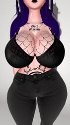 3d 3d_animation belly big_breasts big_tit big_titties big_titty_goth black_lips black_lipstick breasts dominant dominant_female domination dominatrix female goth goth_girl gothic gothic_girl hanging_breasts jewelry lilyvr lips lipstick mommy mommy_dom mommy_kink mother necklace necklace_between_breasts shiny shiny_skin solo solo_focus tattoo tattoo_on_breast tattoo_on_chest tattoos tummy vr vr_media vrchat vrchat_avatar vrchat_media vrchat_model wet wet_body wet_skin