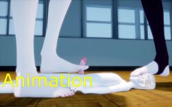 1boy 2girls animated barefoot feet feet_up female foot_fetish foot_worship footjob giantess male mmd sfm stomped stomping tagme trample trampling video woman