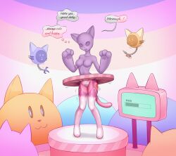 anthro bulge_rubbing canid canine canis clothing domestic_dog drone felid female gender_transformation goo_transformation hi_res latex latex_clothing latex_skinsuit latex_transformation machine male male/female mammal materialcoin mtf_transformation nude nude_male one_eye_closed pink_latex robot robot_anthro skinsuit slime smile solo suit_transformation tight_clothing transformation transformation_ring wink