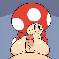 ai_generated ass ass_focus big_ass black_eyes blue_background busty curvy excited excited_female female genderswap_(mtf) looking_over_shoulder male male_pov mario_(series) nervous penis penis_resting_on_ass pixai pov red_mushroom rule_63 short shortstack shy simple_background smile super_mario_bros. sweat sweatdrop sweating toad_(mario) toadette twintails