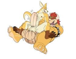 2boys abs anal anal_sex anthro anthro_on_anthro balls big_balls big_penis bowser bracelet claws collar duo enormous_balls enormous_penis erection fur furry furry_male furry_only gay gay_sex genitals gigantic_balls gigantic_penis hands_on_sides horns huge_balls huge_cock interspecies kangaroo koopa large_balls large_penis larger_male lying_on_back male male/male male_nipples mammal mario_(series) marsupial massive_balls massive_penis mature mature_anthro mature_male muscles muscular muscular_anthro muscular_male nintendo nipples open_mouth penis penis_in_anus red_hair reptile scalie sex seyrmo size_difference smaller_male tagme tail testicles thick_penis tongue tongue_out white_background yaoi yellow_skin