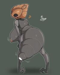 2025 absurd_res anthro areola arthropod arthropod_abdomen arthropod_abdomen_genitalia arthropod_abdomen_vulva bayonet_(artist) big_breasts biped bodily_fluids breasts censored censored_genitalia censored_vulva female genitals godseeker_(hollow_knight) heart_symbol hi_res hollow_knight looking_back motion_lines nipples nude rear_view solo standing sweat sweatdrop team_cherry vulva