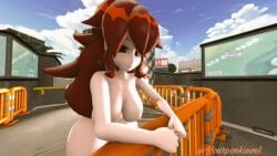 auburn_hair fnf friday_night_funkin girlfriend_(friday_night_funkin) nsfw outside_nudity
