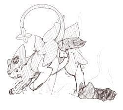 anus ass balls bodily_fluids claws feces feces_on_ground feral fur gem generation_4_pokemon genital_fluids genitals looking_back luxray male male_peeing male_pooping monochrome narrowed_eyes nintendo peeing peeing_on_ground penis pokemon pokemon_(species) pooping_on_floor raised_leg raised_tail scat scatplay simple_background solo suzu_(yoorik) sweat tail toe_claws urine urine_on_ground urine_stream watersports white_background yoorik