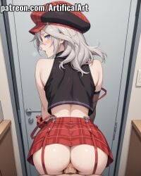 1boy 1girls ai_generated alisa_ilinichina_amiella anus artifical_art ass big_breasts blue_eyes cabbie_hat first_person_view god_eater god_eater_burst hair_between_eyes hat light-skinned_female light_skin penis penis_in_pussy plaid_hat plaid_skirt pov pussy pussy_juice red_hat red_skirt russian_girl sex sleeveless sleeveless_shirt sliver_hair vaginal_penetration vaginal_sex watermark young_female