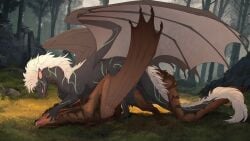 16:9 ambiguous_penetration bedroom_eyes bodily_fluids closed_eyes dragon dragon_wings duo feet female feral feral_on_feral feral_penetrated feral_penetrating feral_penetrating_feral fur furred_dragon furred_scalie grass hair hi_res looking_pleasured male male/female mythological_creature mythological_scalie mythology narrowed_eyes open_mouth open_smile outside_sex paws penetration pinned plant quadruped salvatrix scalie seductive sex smile spread_wings tree veoros widescreen wings