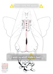 00lober00 feet female foot_fetish goddess hylia smell smelly_feet sweat sweatdrop sweating zelda