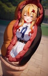 absorption absorption_vore ai_generated anime_girl cell cell_(dragon_ball) cell_vore dragon_ball_z female hispanic_virtual_youtuber mind_break mind_control sayhoml swallowing virtual_youtuber vore vtuber