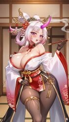 clothed huge_breasts looking_at_viewer nova_(project_qt) nutaku project_qt thick_thighs